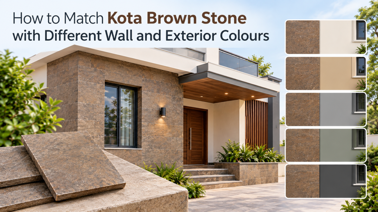 How to Match Kota Brown Stone with Different Wall and Exterior Colours